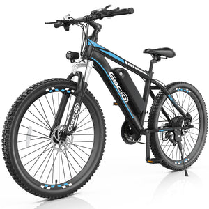 Gocio 500W 26" Electric Bike, 2.1" Electric Mountain Bike for Adults, 499Wh 48V 10.4Ah Battery 19.8MPH 3H Fast Charge Ebike, LCD Display, Lockable Suspension Fork, Shimano 21 Speed UL2849 - GOCIO