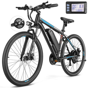 Gocio 27.5" Electric Bike, 500W Adult Electric Bicycle, 48V 10.4Ah Battery, 19.8MPH Electric Mountain Bike, Lockable Suspension Fork, LCD, Shimano 21-Speed Gears, E-Bikes for Off-Road, UL2849 - GOCIO