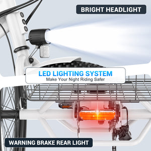 Gocio Electric Tricycle for Adults, Peak 500W Motor Electric Trike 48V 10.4AH UL2849 Battery, Cargo Motorized Tricycle, Shimano 7 Gears 3-Wheel Electric Bike for Adults & Seniors - GOCIO