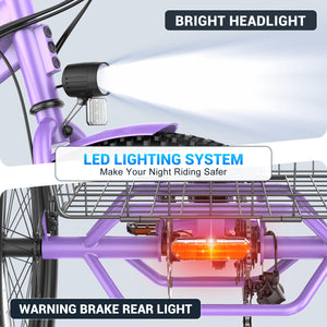Gocio Electric Tricycle for Adults, Peak 500W Motor Electric Trike 48V 10.4AH UL2849 Battery, Cargo Motorized Tricycle, Shimano 7 Gears 3-Wheel Electric Bike for Adults & Seniors - GOCIO