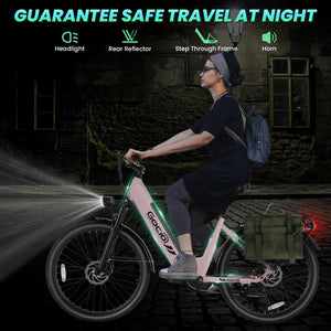 Gocio Peak 750W Electric Bike For Adults, 26" x 2.1" Step Thru Electric Bicycle, 48V 499Wh Waterproof Battery, Lockable Suspension Fork, LCD, Cruiser Ebike, Max 19.8Mph Commuter E-Bike UL2849 - GOCIO