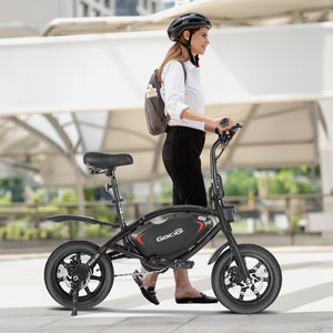 Gocio 14" Foldable Electric Bike, 375Wh 48V Electric Bicycles for Adults Women Teens, Peak 500W City Commuter Cruiser Ebikes, LED Display, E bike One-Piece Tire with 5 Riding Modes UL2849 - GOCIO