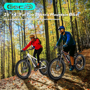 Gocio Electric Bike 500W Fat Tire Electric Bike for Adults 26 4.0" All Terrain Off Road Electric Mountain Bike Max 22Mph with 48V 13Ah Battery UL2849 - GOCIO