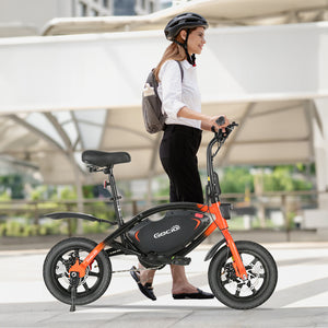 Gocio 14" Foldable Electric Bike, 375Wh 48V Electric Bicycles for Adults Women Teens, Peak 500W City Commuter Cruiser Ebikes, LED Display, E bike One-Piece Tire with 5 Riding Modes UL2849 - GOCIO