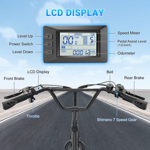 Gocio Electric Tricycle for Adults, Peak 500W Motor Electric Trike 48V 10.4AH UL2849 Battery, Cargo Motorized Tricycle, Shimano 7 Gears 3-Wheel Electric Bike for Adults & Seniors - GOCIO