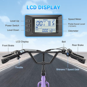 Gocio Electric Tricycle for Adults, Peak 500W Motor Electric Trike 48V 10.4AH UL2849 Battery, Cargo Motorized Tricycle, Shimano 7 Gears 3-Wheel Electric Bike for Adults & Seniors - GOCIO