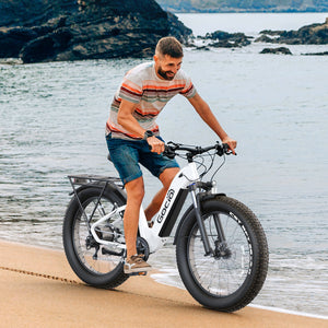 Gocio Electric Bike, 26" x 4.0 Fat Tire Ebike, 750W Motor Electric Mountain Bike for Adults, 22MPH Electric Bicycle for Men with 48V 15Ah Removable Battery UL 2849 Shimano 7 Speed - GOCIO