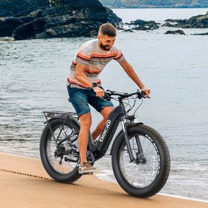Gocio Electric Bike, 26" x 4.0 Fat Tire Ebike, 750W Motor Electric Mountain Bike for Adults, 22MPH Electric Bicycle for Men with 48V 15Ah Removable Battery UL 2849 Shimano 7 Speed - GOCIO