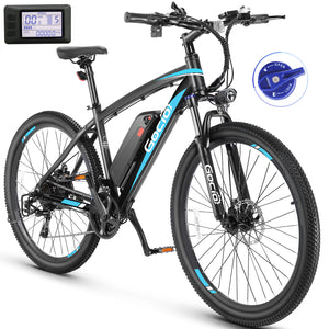 Gocio 27.5" Electric Bike, Peak 750W Electric Bike for Adults, 22mph Electric Mountain Bicycles, 48V 10.4Ah Battery Ebike UL 2849, Aluminum Alloy, Lockable Suspension Fork, Shimano 21 Speed - GOCIO