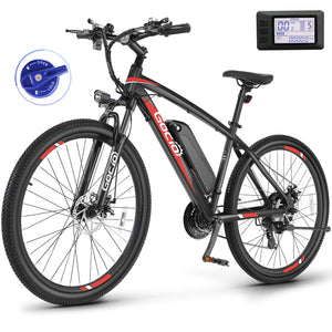 Gocio 27.5" Electric Bike, Peak 750W Electric Bike for Adults, 22mph Electric Mountain Bicycles, 48V 10.4Ah Battery Ebike UL 2849, Aluminum Alloy, Lockable Suspension Fork, Shimano 21 Speed - GOCIO