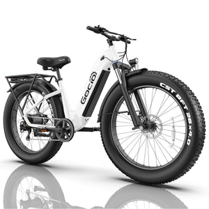 Gocio Electric Bike, 26" x 4.0 Fat Tire Ebike, 750W Motor Electric Mountain Bike for Adults, 22MPH Electric Bicycle for Men with 48V 15Ah Removable Battery UL 2849 Shimano 7 Speed - GOCIO