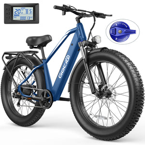 Gocio Peak 1000W Electric Mountain Bike, 26" x 4.0" Fat Tire Electric Bike, 48V 15Ah Battery, 28MPH Adult Electric Bicycle with Taillight, Control Cruise Mode, Ebike for Off Road, Sand, Snow, UL2849 - GOCIO