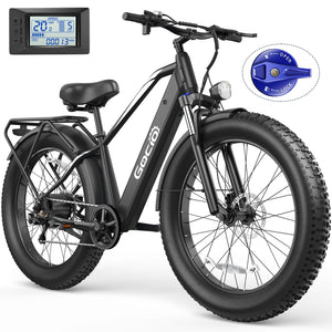 Gocio Peak 1000W Electric Mountain Bike, 26" x 4.0" Fat Tire Electric Bike, 48V 15Ah Battery, 28MPH Adult Electric Bicycle with Taillight, Control Cruise Mode, Ebike for Off Road, Sand, Snow, UL2849 - GOCIO