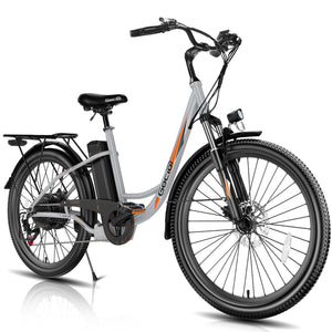 Gocio 26 in. Electric Bicycle 500W Electric Hybrid Bike, 48V Adjustable City Ebike for Adults, Suspension Fork, Max 19.8MPH, 7 Speed Gears Electric Commuter Bike for Men and Women, UL2849 - GOCIO
