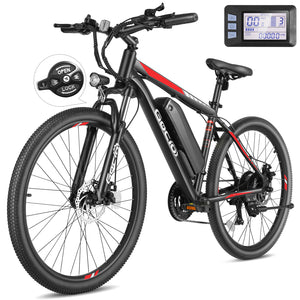 Gocio 27.5" Electric Bike, 500W Adult Electric Bicycle, 48V 10.4Ah Battery, 19.8MPH Electric Mountain Bike, Lockable Suspension Fork, LCD, Shimano 21-Speed Gears, E-Bikes for Off-Road, UL2849 - GOCIO