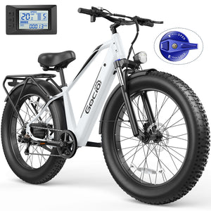 Gocio Peak 1000W Electric Mountain Bike, 26" x 4.0" Fat Tire Electric Bike, 48V 15Ah Battery, 28MPH Adult Electric Bicycle with Taillight, Control Cruise Mode, Ebike for Off Road, Sand, Snow, UL2849 - GOCIO