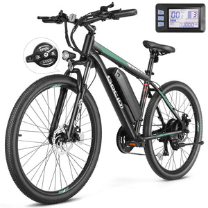 Gocio 27.5" Electric Bike, 500W Adult Electric Bicycle, 48V 10.4Ah Battery, 19.8MPH Electric Mountain Bike, Lockable Suspension Fork, LCD, Shimano 21-Speed Gears, E-Bikes for Off-Road, UL2849 - GOCIO