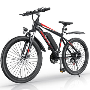 Gocio Electric Bike 500W Adult Electric Mountain Bike 26" Off Road Electric Bicycle 21 Speed Commuter E-Bike Max 19.8mph with 48V 375Wh Battery UL2849 - GOCIO