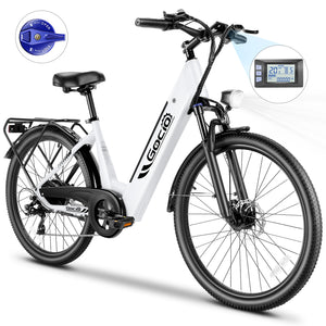 Gocio Peak 750W Electric Bike For Adults, 26" x 2.1" Step Thru Electric Bicycle, 48V 499Wh Waterproof Battery, Lockable Suspension Fork, LCD, Cruiser Ebike, Max 19.8Mph Commuter E-Bike UL2849 - GOCIO