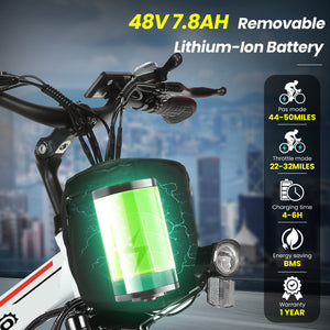 Gocio Electric Bike 500W Folding Electric Mountain Bike 26" Full Suspension Adult Electric Bike 21 Speed Max 19.8Mph with 48V 374.4Wh Battery UL2849 - GOCIO