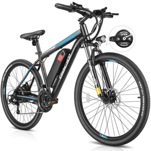 Gocio 27.5" Electric Bike, 500W Adult Electric Bicycle, 48V 10.4Ah Battery, 19.8MPH Electric Mountain Bike, Lockable Suspension Fork, LCD, Shimano 21-Speed Gears, E-Bikes for Off-Road, UL2849 - GOCIO