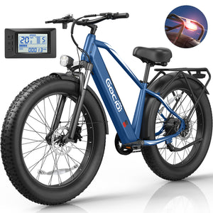 Gocio Peak 1000W Electric Mountain Bike, 26" x 4.0" Fat Tire Electric Bike, 48V 15Ah Battery, 28MPH Adult Electric Bicycle with Taillight, Control Cruise Mode, Ebike for Off Road, Sand, Snow, UL2849 - GOCIO