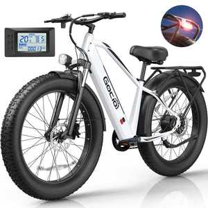 Gocio Peak 1000W Electric Mountain Bike, 26" x 4.0" Fat Tire Electric Bike, 48V 15Ah Battery, 28MPH Adult Electric Bicycle with Taillight, Control Cruise Mode, Ebike for Off Road, Sand, Snow, UL2849 - GOCIO