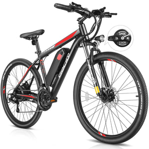 Gocio 27.5" Electric Bike, 500W Adult Electric Bicycle, 48V 10.4Ah Battery, 19.8MPH Electric Mountain Bike, Lockable Suspension Fork, LCD, Shimano 21-Speed Gears, E-Bikes for Off-Road, UL2849 - GOCIO