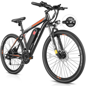 Gocio 27.5" Electric Bike, 500W Adult Electric Bicycle, 48V 10.4Ah Battery, 19.8MPH Electric Mountain Bike, Lockable Suspension Fork, LCD, Shimano 21-Speed Gears, E-Bikes for Off-Road, UL2849 - GOCIO