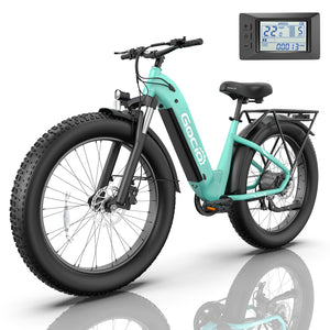 Gocio Electric Bike, 26" x 4.0 Fat Tire Ebike, 750W Motor Electric Mountain Bike for Adults, 22MPH Electric Bicycle for Men with 48V 15Ah Removable Battery UL 2849 Shimano 7 Speed - GOCIO