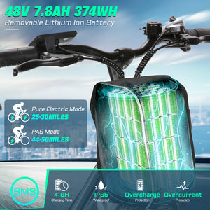 Gocio 500W 26" Electric Bike 48V Electric Bicycle for Adults, 19.8mph Cruiser Ebike, Electric Commuter Bike with Carrier Rack, Low Step Frame Shimano 7 Speed for Men Women Senior UL 2849 - GOCIO