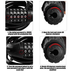 Gocio Electric Bike 5 Digit Combination Cable Locks - GOCIO