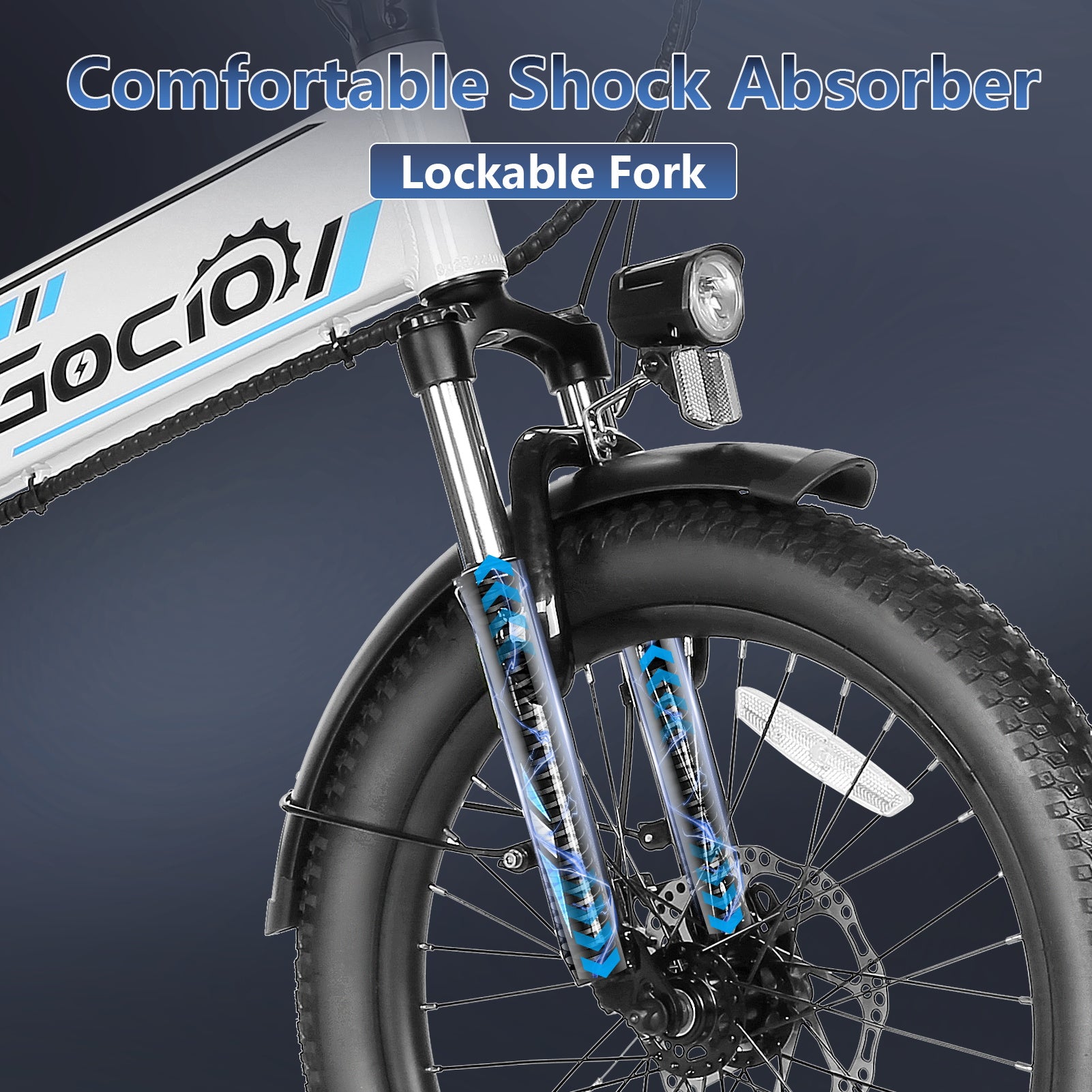 Gocio Foldable Electric Bike for Adults, Peak 750W Electric Mountain Bicycles, 20" * 2.4" Fat Tire Electric Bicycle, 375Wh 48V Removable Lithium-Ion Battery,Urban Commuter Ebike Man Woman UL2849 - GOCIO