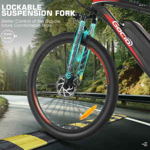 Gocio 27.5" Electric Bike, Peak 750W Electric Bike for Adults, 22mph Electric Mountain Bicycles, 48V 10.4Ah Battery Ebike UL 2849, Aluminum Alloy, Lockable Suspension Fork, Shimano 21 Speed - GOCIO