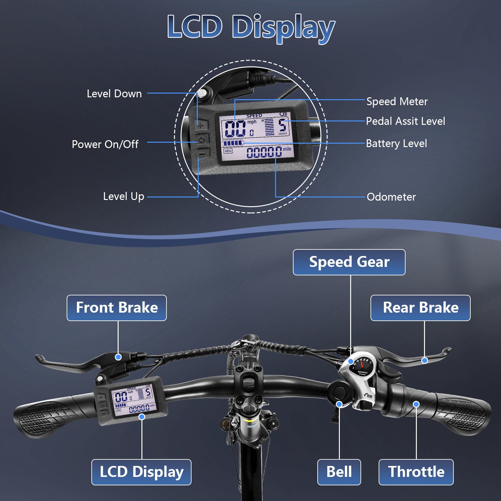 Gocio Foldable Electric Bike for Adults, Peak 750W Electric Mountain Bicycles, 20" * 2.4" Fat Tire Electric Bicycle, 375Wh 48V Removable Lithium-Ion Battery,Urban Commuter Ebike Man Woman UL2849 - GOCIO