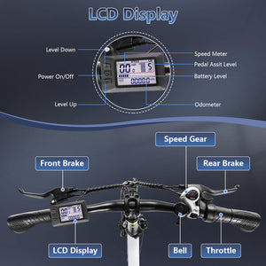 Gocio Foldable Electric Bike for Adults, Peak 750W Electric Mountain Bicycles, 20" * 2.4" Fat Tire Electric Bicycle, 375Wh 48V Removable Lithium-Ion Battery,Urban Commuter Ebike Man Woman UL2849 - GOCIO