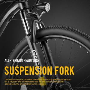 Gocio 26" Electric Bike, 350W Electric Bike for Adults 19.8MPH Electric Mountain Bike, LCD, Lockable Suspension Fork, 374.4Wh 36V Battery UL2849, 21-Speed Mountain E-Bikes Adult Electric Bicycle - GOCIO