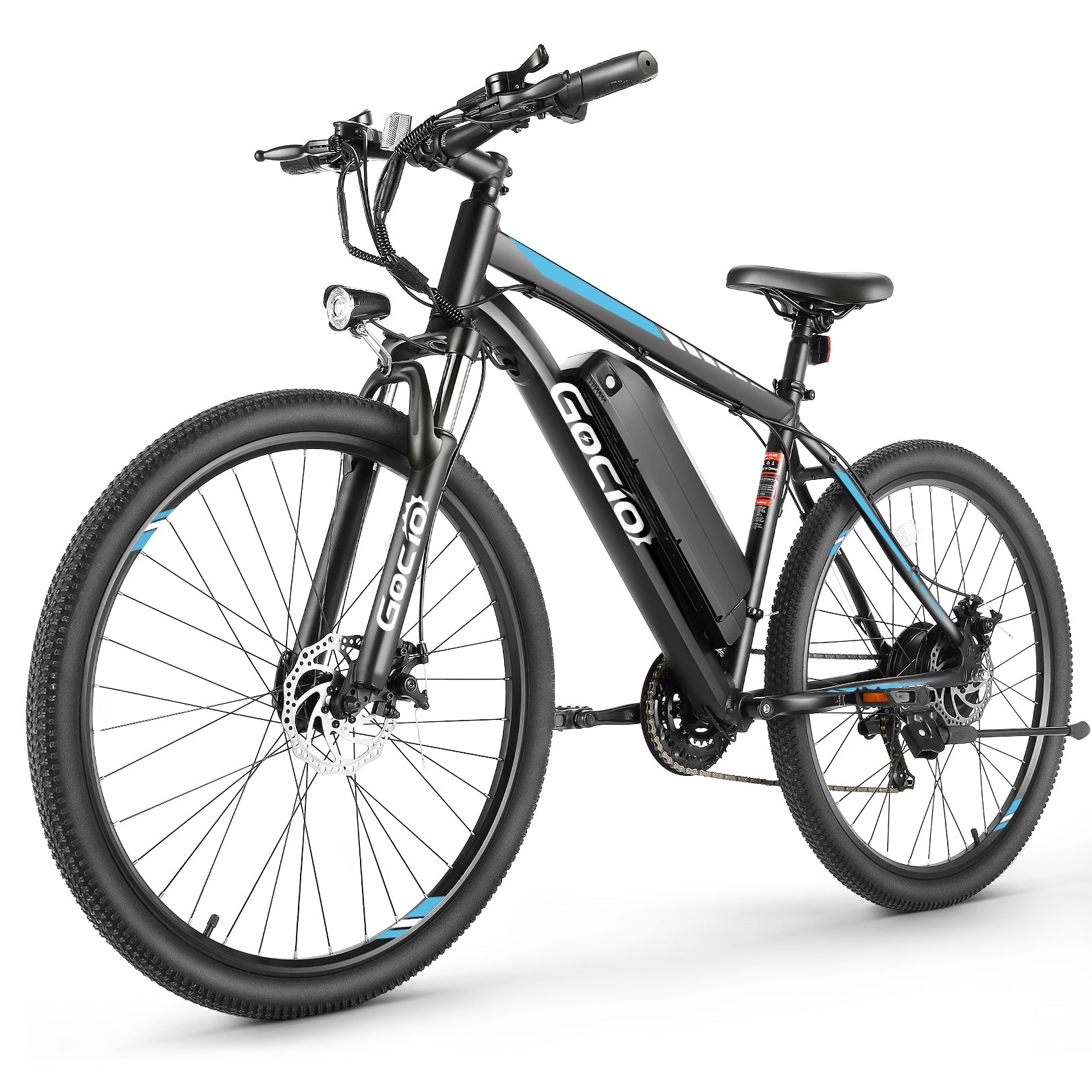 Gocio 26" Electric Bike, 350W Electric Bike for Adults 19.8MPH Electric Mountain Bike, LCD, Lockable Suspension Fork, 374.4Wh 36V Battery UL2849, 21-Speed Mountain E-Bikes Adult Electric Bicycle - GOCIO