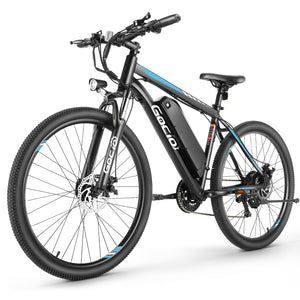 Gocio 26" Electric Bike, 350W Electric Bike for Adults 19.8MPH Electric Mountain Bike, LCD, Lockable Suspension Fork, 374.4Wh 36V Battery UL2849, 21-Speed Mountain E-Bikes Adult Electric Bicycle - GOCIO