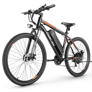 Gocio 26" Electric Bike, 350W Electric Bike for Adults 19.8MPH Electric Mountain Bike, LCD, Lockable Suspension Fork, 374.4Wh 36V Battery UL2849, 21-Speed Mountain E-Bikes Adult Electric Bicycle - GOCIO