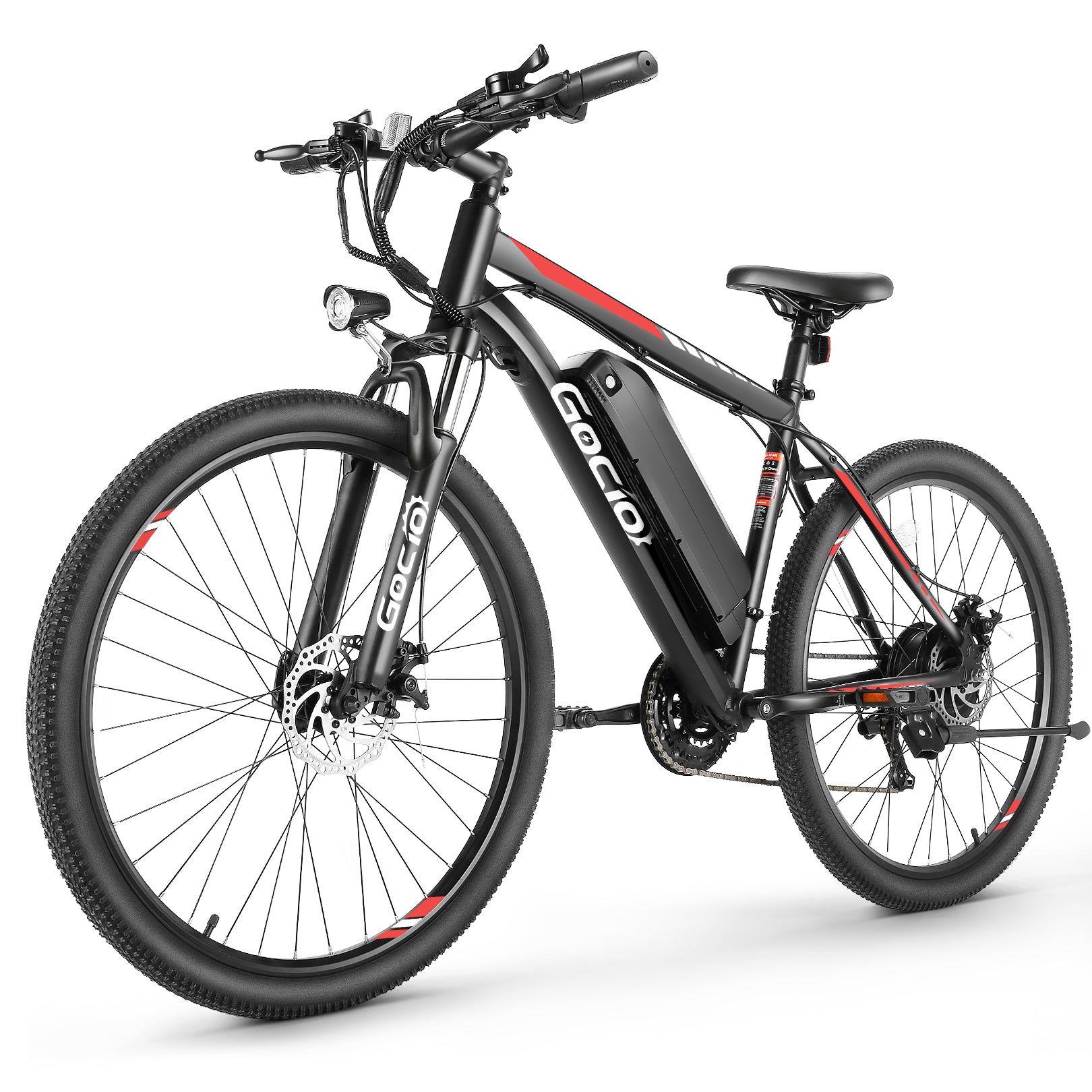 Gocio 26" Electric Bike, 350W Electric Bike for Adults 19.8MPH Electric Mountain Bike, LCD, Lockable Suspension Fork, 374.4Wh 36V Battery UL2849, 21-Speed Mountain E-Bikes Adult Electric Bicycle - GOCIO
