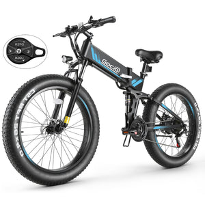 Gocio Ebike 750W Peak, 26"x4" Fat Tire Electric Bike, Full Suspensions, 48V 10.4Ah Foldable Electric Bikes Adult, LCD, 21 Speed, Electric Mountain Bike UL2849 - GOCIO