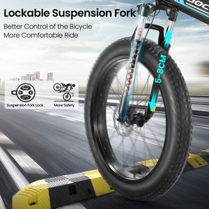 Gocio Ebike 750W Peak, 26"x4" Fat Tire Electric Bike, Full Suspensions, 48V 10.4Ah Foldable Electric Bikes Adult, LCD, 21 Speed, Electric Mountain Bike UL2849 - GOCIO