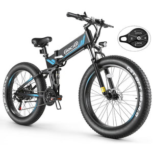 Gocio Ebike 750W Peak, 26"x4" Fat Tire Electric Bike, Full Suspensions, 48V 10.4Ah Foldable Electric Bikes Adult, LCD, 21 Speed, Electric Mountain Bike UL2849 - GOCIO