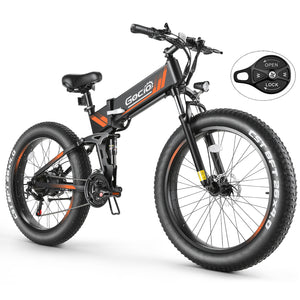 Gocio Ebike 750W Peak, 26"x4" Fat Tire Electric Bike, Full Suspensions, 48V 10.4Ah Foldable Electric Bikes Adult, LCD, 21 Speed, Electric Mountain Bike UL2849 - GOCIO