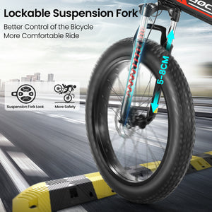 Gocio Ebike 750W Peak, 26"x4" Fat Tire Electric Bike, Full Suspensions, 48V 10.4Ah Foldable Electric Bikes Adult, LCD, 21 Speed, Electric Mountain Bike UL2849 - GOCIO