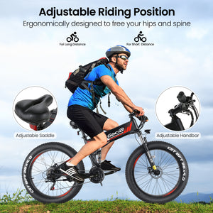 Gocio Ebike 750W Peak, 26"x4" Fat Tire Electric Bike, Full Suspensions, 48V 10.4Ah Foldable Electric Bikes Adult, LCD, 21 Speed, Electric Mountain Bike UL2849 - GOCIO