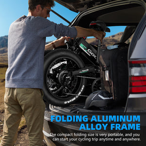 Gocio Foldable Electric Bikes Adult 20"x4" Fat Tire Electric Bike, 48V 10.4Ah, 500W Electric Mountain Bike Full Suspension, LCD, Shimano 7 Speed Electric Cruiser Bicycle UL2849 - GOCIO