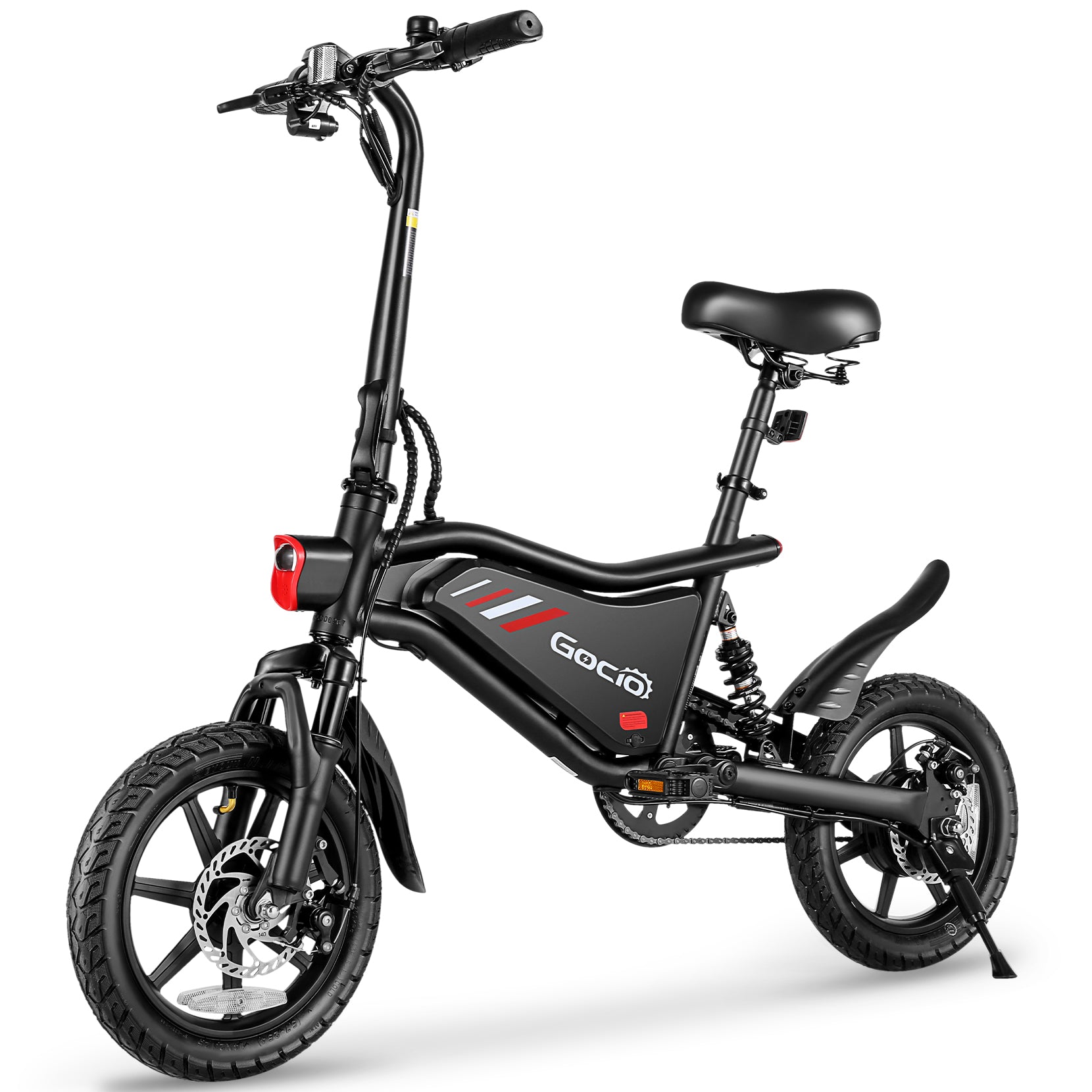 Gocio Ebikes 14"×2.1" Foldable Electric Bicycle for Adults, 550W Peak Commuter E-Bike, 48V 7.8Ah Battery, LCD Dispaly, Electric Bike Small Tire City Ebikes for Women UL2849 - GOCIO