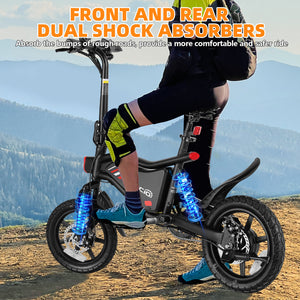 Gocio Ebikes 14"×2.1" Foldable Electric Bicycle for Adults, 550W Peak Commuter E-Bike, 48V 7.8Ah Battery, LCD Dispaly, Electric Bike Small Tire City Ebikes for Women UL2849 - GOCIO